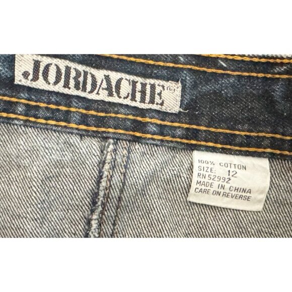 Vintage JORDACHE 90s Acid Washed Knee Length Denim Skirt Size 25 - Picture 7 of 8